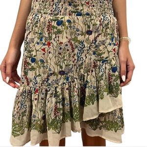 Maje Asymmetrical Skirt with Floral Design size 36